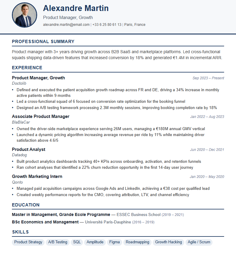 CV template - Professional Navy