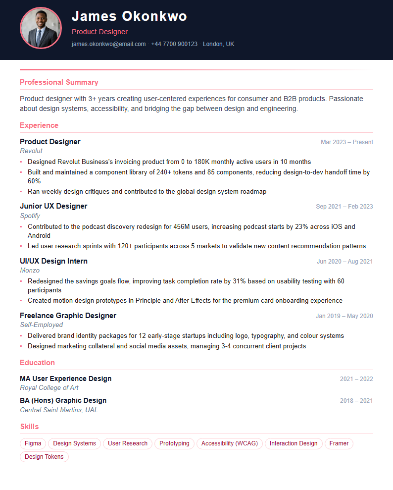 CV template - Studio Slate